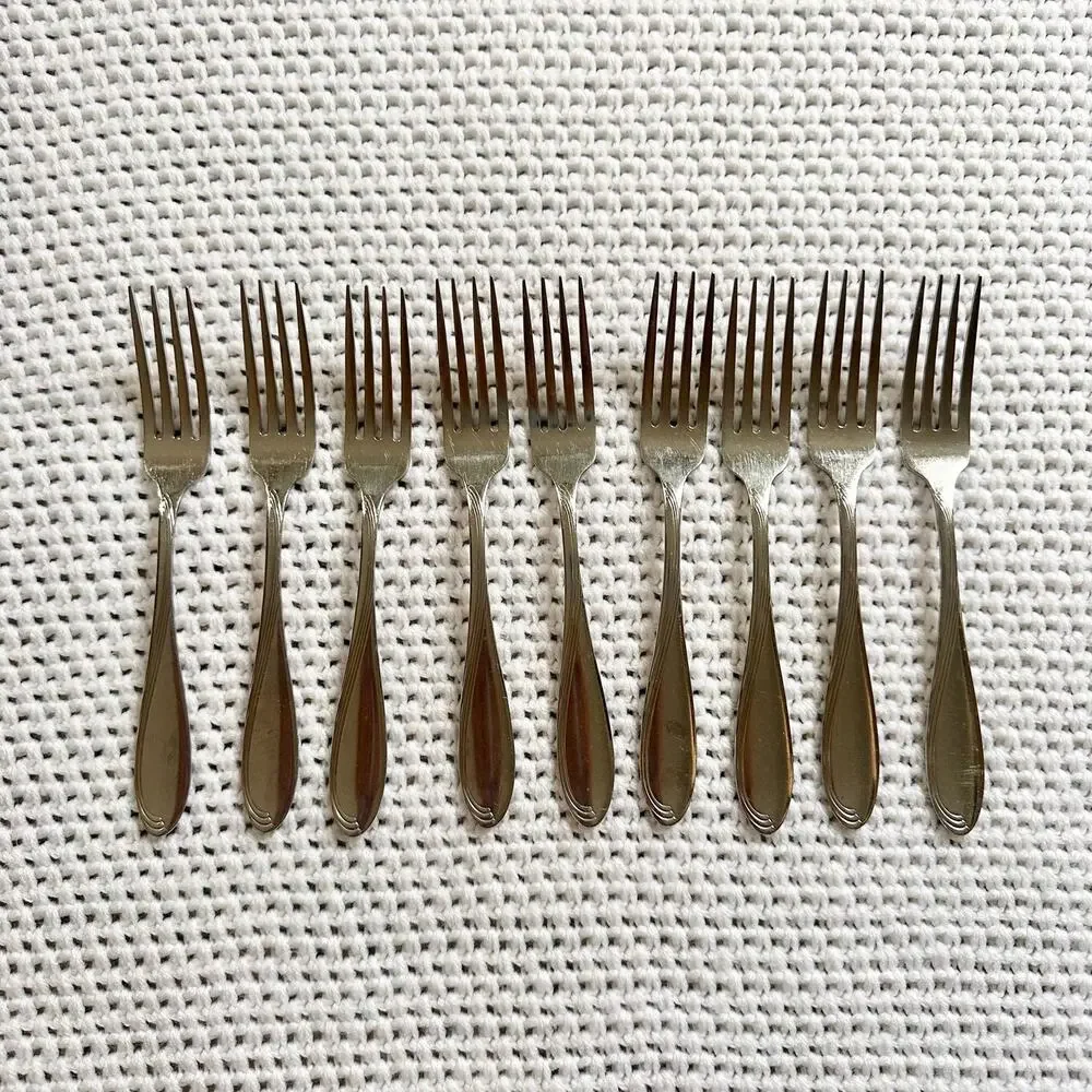 Oneida Stainless Camber Windswept Scroll Flatware 7 Salad Forks Replacements
